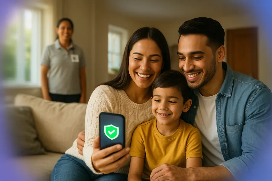 Familia usando Vigilantia